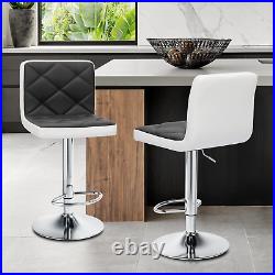 Set of 4 Adjustable Swivel Leather Bar Stool Modern Kitchen Counter Height Chair