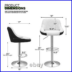 Set of 4 Mix Black & White Model Bar Stool Dining Chair Adjustable Height Seat