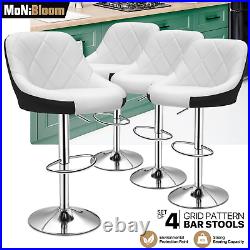 Set of 4 Model Mix Black & White Bar Stool Dining Chair Adjustable Height Seat