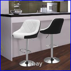 Set of 4 Model Mix Black & White Bar Stool Dining Chair Adjustable Height Seat
