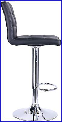 Square Leather Adjustable Bar Stools w Back Set of 2 Counter Height Swivel Stool