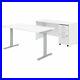 Studio C 60W Height Adjustable Standing Desk Set in White Engineered Wood