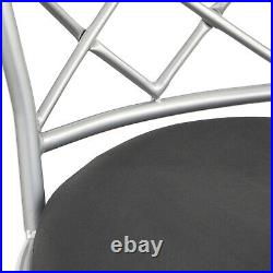 Swivel Bar Stool SET 3 Bar Height Kitchen Counter Dining Chair Silver Adjustable