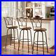 Swivel Bar Stool SET 3 Brown Kitchen Counter Chair Adjustable Height Padded Seat