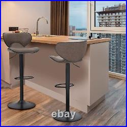 Swivel Bar Stools Set of 2 Adjustable Counter Height Kitchen Dining Chairs, Brown