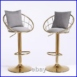 Swivel Barstools Set of 2 Height Adjustable Dining Kitchen Pub Chairs with Back