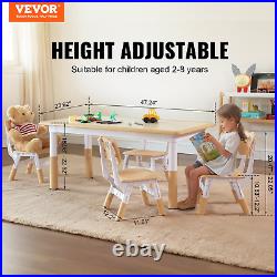 VEVOR Kids Table and 4 Chairs Set Adjustable Height, Graffiti Desktop