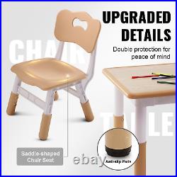 VEVOR Kids Table and 4 Chairs Set Adjustable Height, Graffiti Desktop