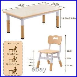 YUKOOL Kids Study Table and Chairs Set Adjustable Height and Stylish Design