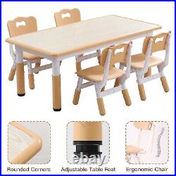 YUKOOL Kids Study Table and Chairs Set Adjustable Height and Stylish Design