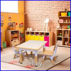 YUKOOL Kids Study Table and Chairs Set Adjustable Height and Stylish Design