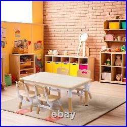 YUKOOL Kids Study Table and Chairs Set Adjustable Height and Stylish Design