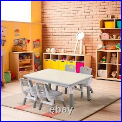 YUKOOL Kids Study Table and Chairs Set Adjustable Height and Stylish Design